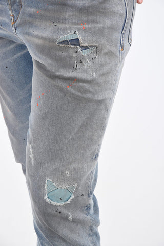 Distressed D-EETAR-SP Tapered Fit Jeans 17cm