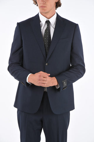 ZEGNA Z Abito Gessato con Revers Classico