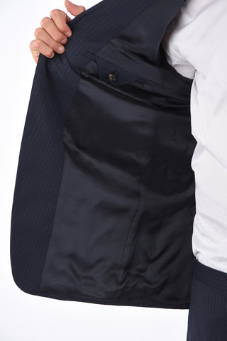 ZEGNA Z Abito Gessato con Revers Classico