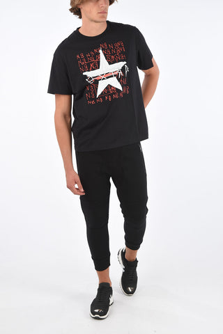 SPORT STAR Cotton Maxi Printed Dropped Shoulder T-Shirt