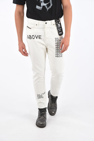 Carrot Fit Jeans D-VIDER-SP2 with SOLITUDE FROM ABOVE PRINT 17cm