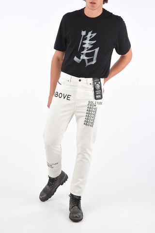 Carrot Fit Jeans D-VIDER-SP2 with SOLITUDE FROM ABOVE PRINT 17cm