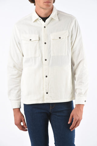 ZZEGNA Corduroy Snap Button Overshirt