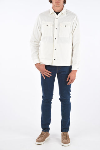 ZZEGNA Corduroy Snap Button Overshirt