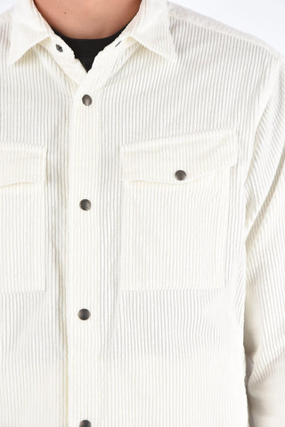 ZZEGNA Corduroy Snap Button Overshirt