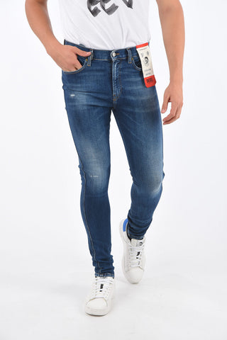 Stonewashed D-ISTORT-X Skinny Fit Jeans 14cm