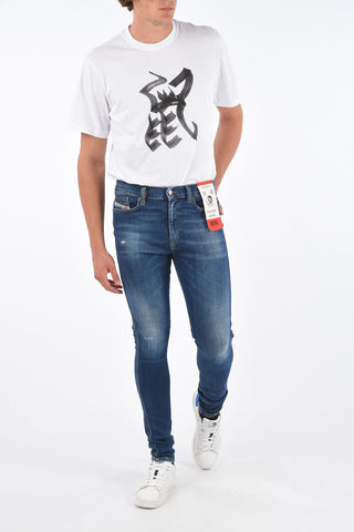 Stonewashed D-ISTORT-X Skinny Fit Jeans 14cm