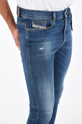 Stonewashed D-ISTORT-X Skinny Fit Jeans 14cm