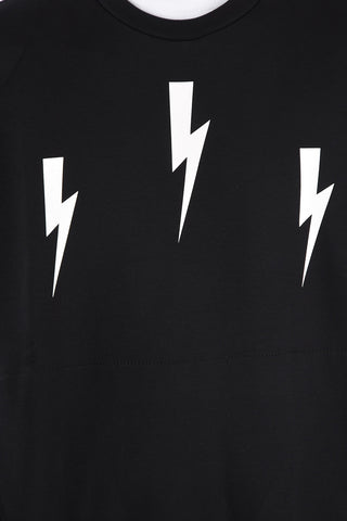 Printed Blouson Fit Crew-Neck Sweatshirt