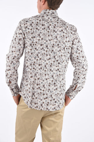 CC COLLECTION Camicia Button Down a Fiori con Taschino a Toppa