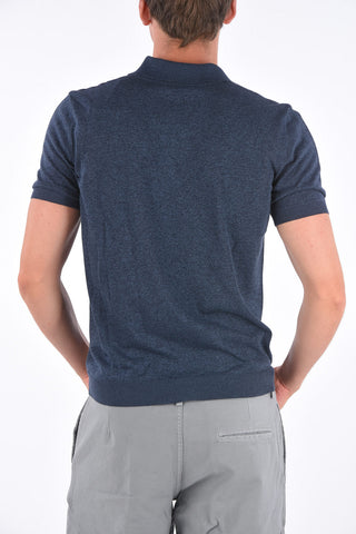 Knitted Striped Polo Collar T-Shirt