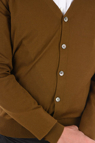 Logo Embroidered Virgin Wool Cardigan
