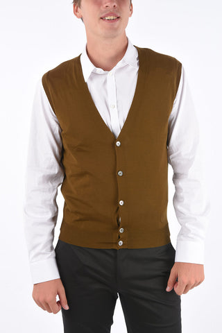 Virgin Wool Sleeveless Cardigan