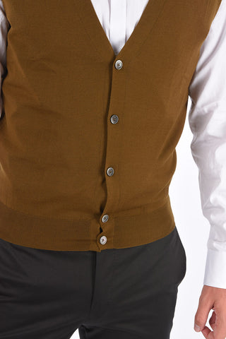 Virgin Wool Sleeveless Cardigan