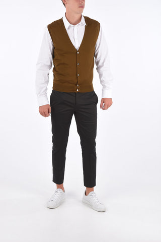 Virgin Wool Sleeveless Cardigan