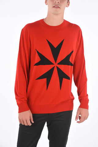 Maglia Slim Fit in Lana Ricamata