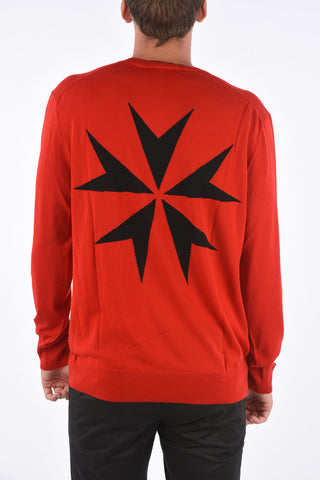 Maglia Slim Fit in Lana Ricamata