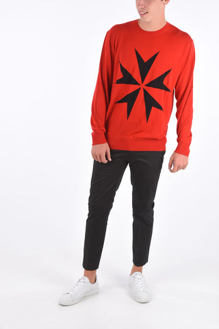 Maglia Slim Fit in Lana Ricamata