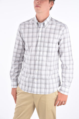 ID Camicia Button-Down Tartan con Taschino a Toppa 
