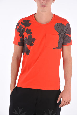 Printed Patch Pocket Loose Fit T-Shirt