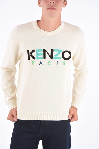 Maxi Logo Embroidered Crew-Neck Sweater