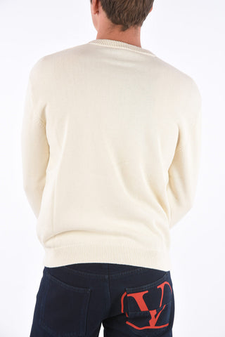 Maxi Logo Embroidered Crew-Neck Sweater