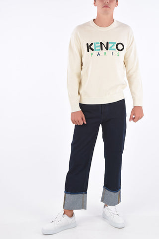 Maxi Logo Embroidered Crew-Neck Sweater