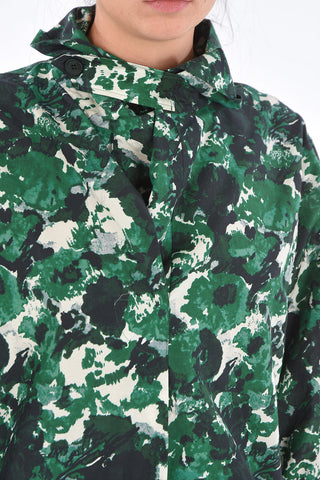 Cotton and Silk Draped Collar Top