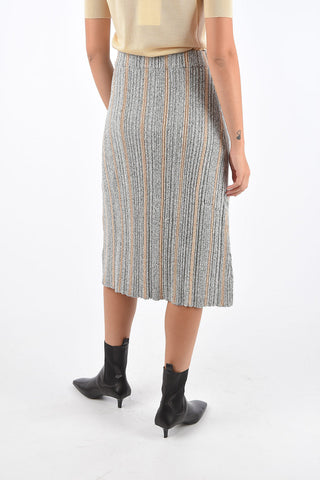 Wool Elastic Waist Band Accordion Skirt