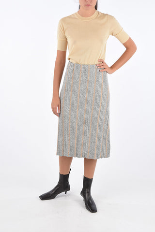 Wool Elastic Waist Band Accordion Skirt
