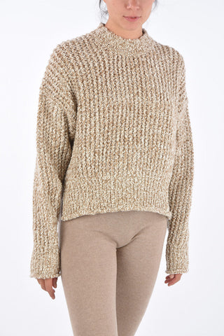 Crochet Asymmetrical Crew-Neck Sweater