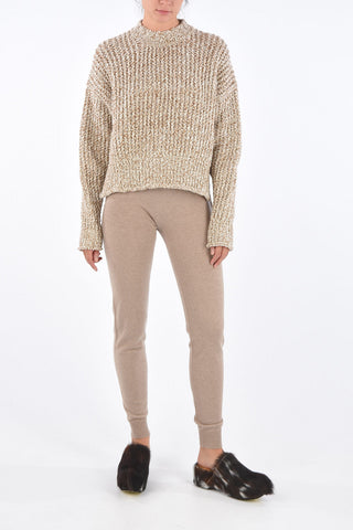 Crochet Asymmetrical Crew-Neck Sweater