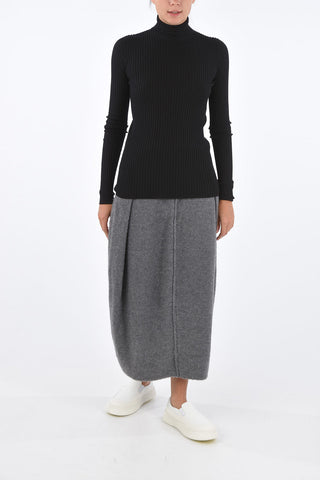 Cashmere Elastic Waist Band Skirt