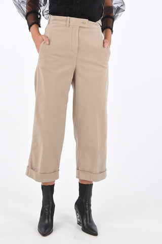 Cuffed Hem High Waist Palazzo Pants