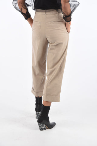 Cuffed Hem High Waist Palazzo Pants