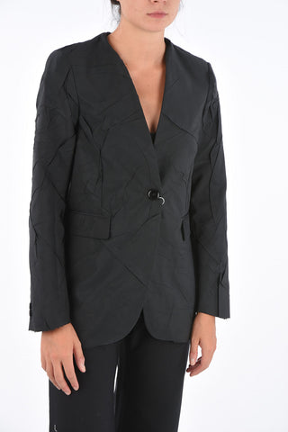 MM6 Blazer a 1 Bottone Crêpe con Tasche con Aletta