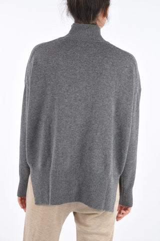 Cashmere Asymmetrical Crew-Neck Sweater
