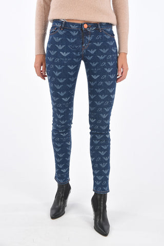 EMPORIO ARMANI All Over Printed Slim Fit Jeans