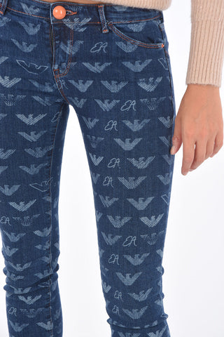 EMPORIO ARMANI All Over Printed Slim Fit Jeans