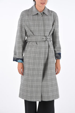 Shephard's Check Hidden Closure Trench