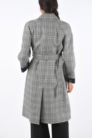 Shephard's Check Hidden Closure Trench