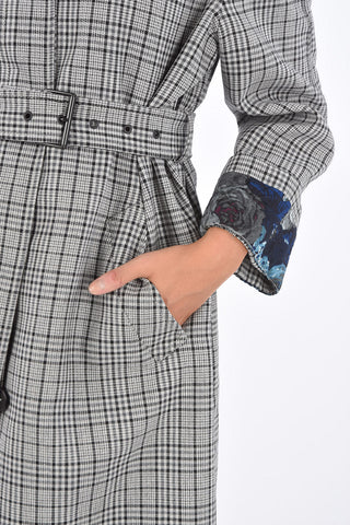 Shephard's Check Hidden Closure Trench