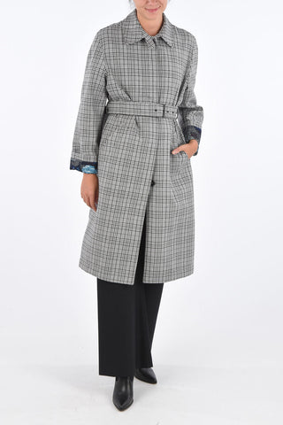 Shephard's Check Hidden Closure Trench