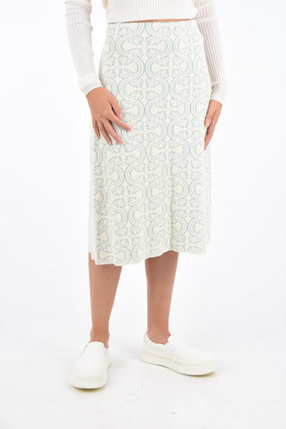 Jacquard Elastic Waist Band Skirt