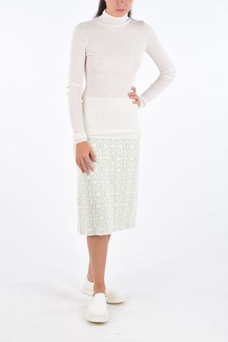 Jacquard Elastic Waist Band Skirt