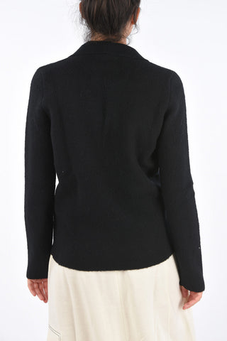 Virgin Wool Plunging Neckline Sweater