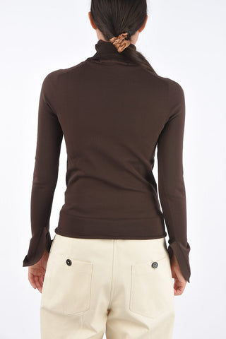 Unstructured Sleeve Skinny Fit Turtle-Neck Sweater