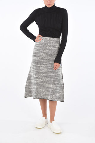 Crochet Wool Side Zip Closure Skirt