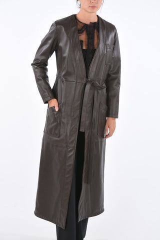 MM6 Cappotto Wrap a 3 Tasche in Nappa
