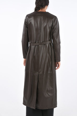 MM6 Cappotto Wrap a 3 Tasche in Nappa